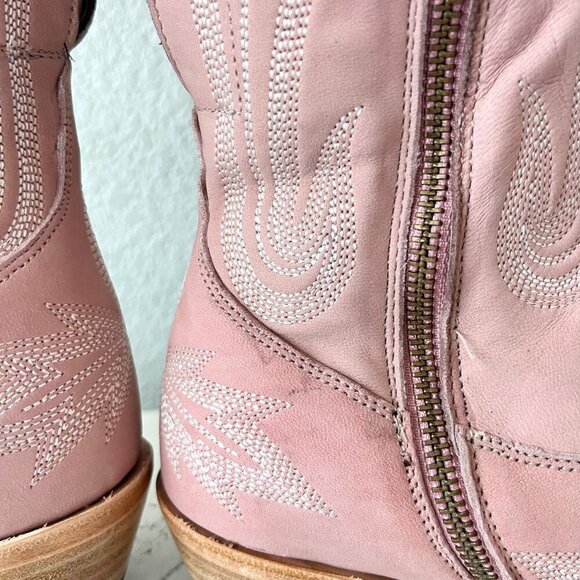 Lane LEXINGTON Over the Knee Womens Cowboy Boots 7 Pink Western Cowgirl Lace up - Picture 9 of 14